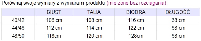 tabela rozmiarów isabella